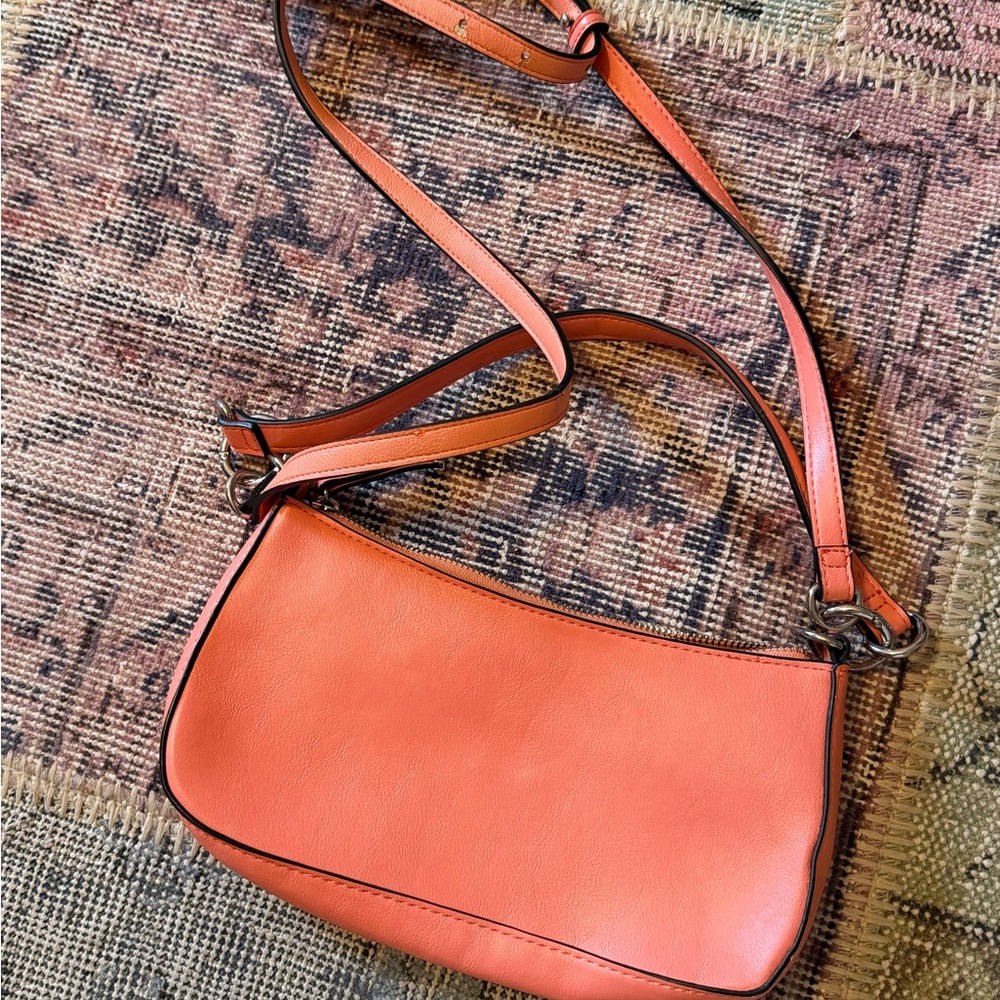 Alfani Orange Leather Shoulder Bag